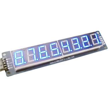 8 Digit SPI Seven Segment LED Display - Blue