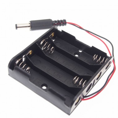 4 AA Battery Holder with DC connector