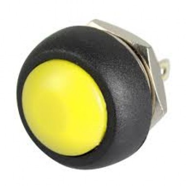 12 mm Electric Domed Head Momentary Push Button - YELLOW