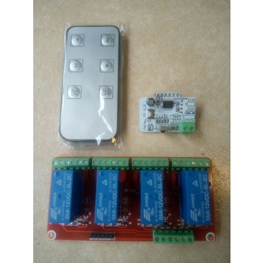 4-way infrared remote control with double power relay